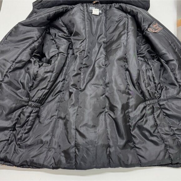 WFS Burly Camo Hunting Jacket Mens L Microsuede Polyester Hooded Full Zip Snap - Picture 3 of 11